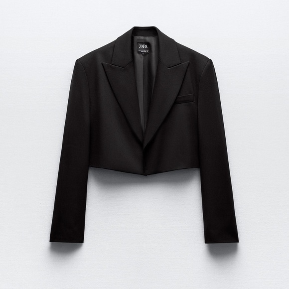 Zara NWT black cropped blazer 2010/753 - Picture 3 of 8